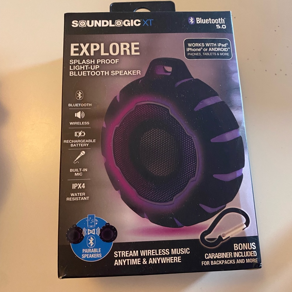 SoundLogic Splash Proof Light Up Bluetooth Speaker